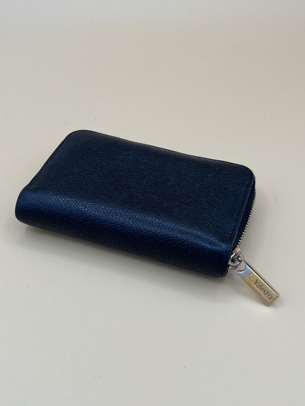 Valextra Black Leather Zip-Around Wallet With Gold-Tone Hardware And Compact